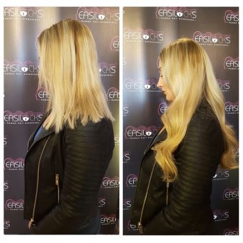 Before and After Easilocks Hair Extensions at Urban Coiffeur Salon in Wolverhampton