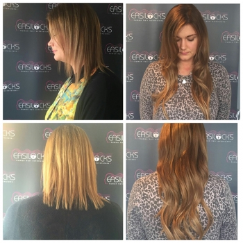 Before and After Easilocks Hair Extensions at Urban Coiffeur Salon in Wolverhampton